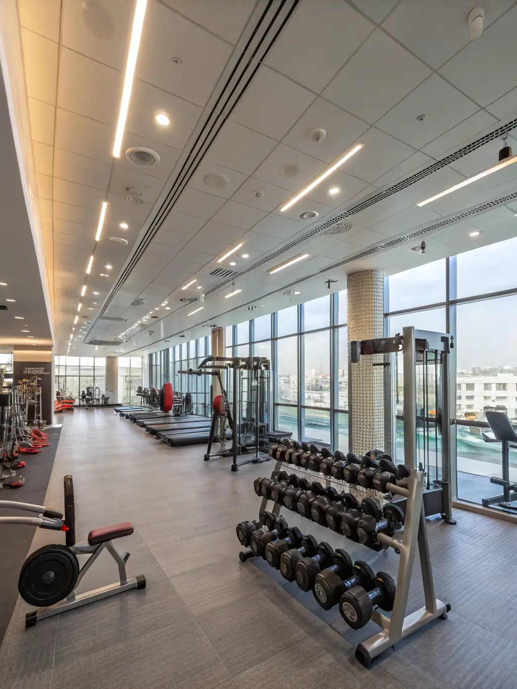 A photo of The Flow fitness's modern gym facilities, highlighting state-of-the-art equipment and a clean, welcoming environment.